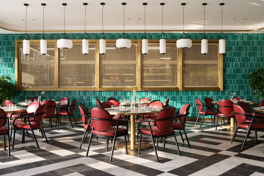Interiors of Yung's Bistro restaurant in Hong Kong