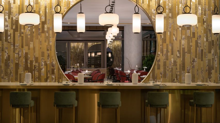 Interiors of Yung's Bistro restaurant in Hong Kong