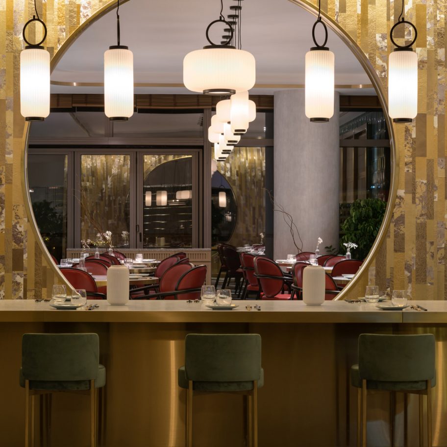 Interiors of Yung's Bistro restaurant in Hong Kong