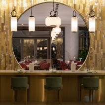 Interiors of Yung's Bistro restaurant in Hong Kong