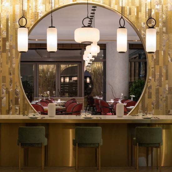 Interiors of Yung's Bistro restaurant in Hong Kong