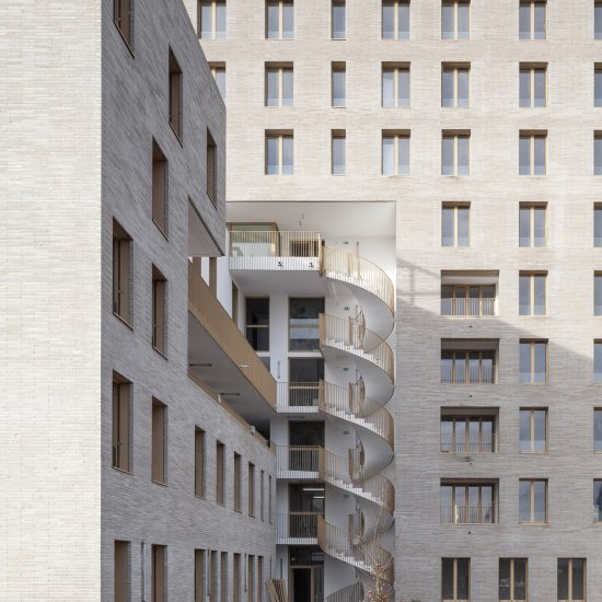 Brick facade of Zellige in Nantes