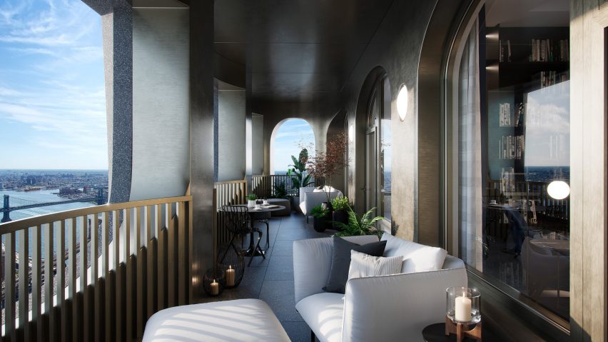 Outdoor space in Aston Martin Residences by David Adjaye and Aston Martin