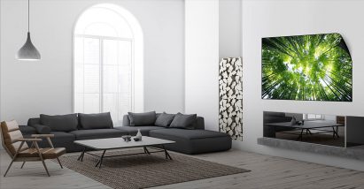 Render of a flexible OLED television by LG Display