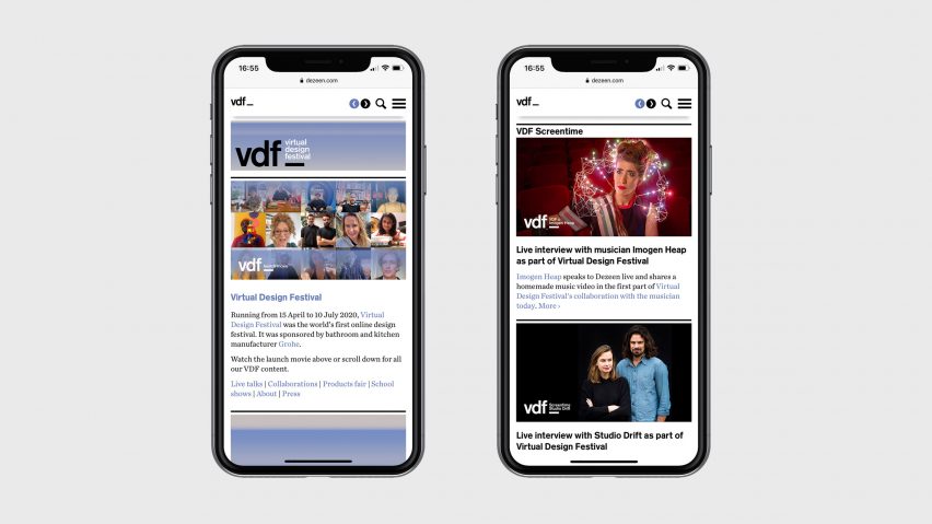 VDF microsite on a phone