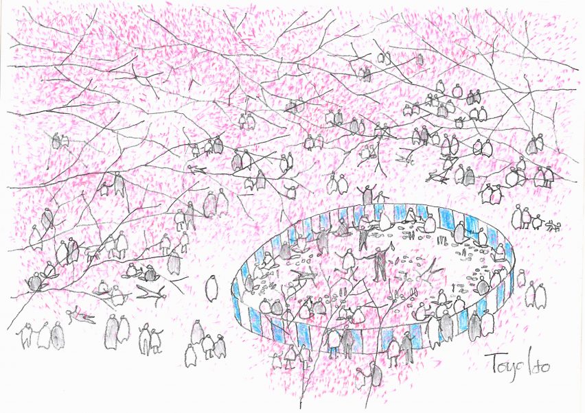 Toyo Ito's Yuma Ota sketch is sketch for sale as part of the Architects for Beirut charity auction
