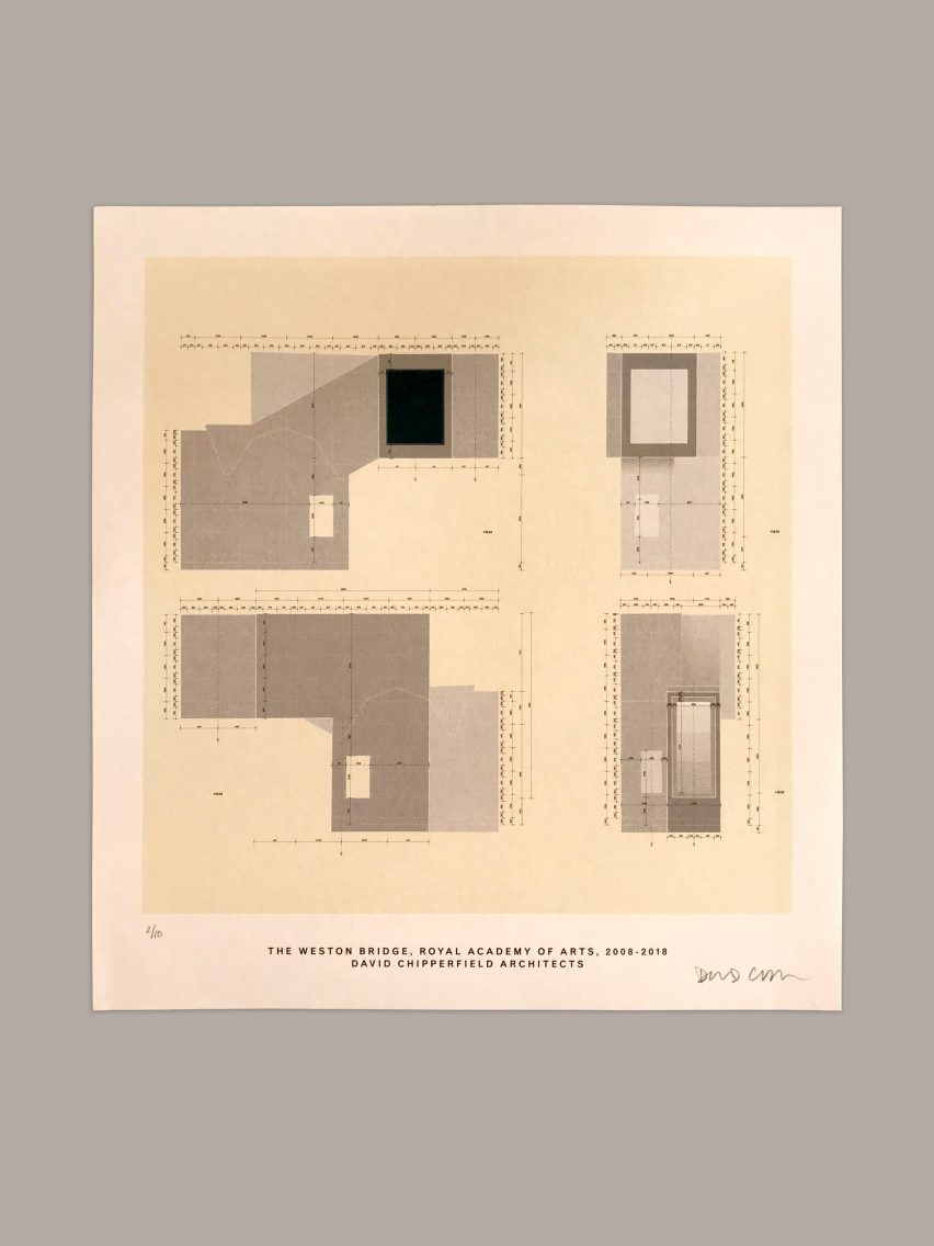 David Chipperfield's The Weston Bridge Royal Academy of Arts sketch is for sale as part of the Architects for Beirut charity auction