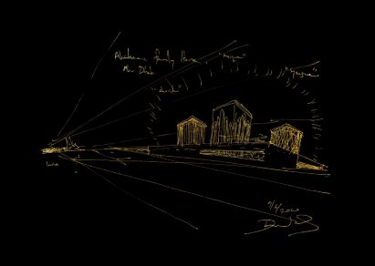 Sir David Adjaye Studio's Abrahamic Family House lithograph is for sale as part of the Architects for Beirut charity auction