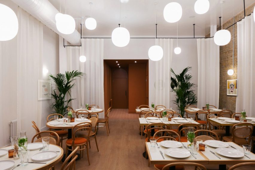 Dining area of Beam cafe in London
