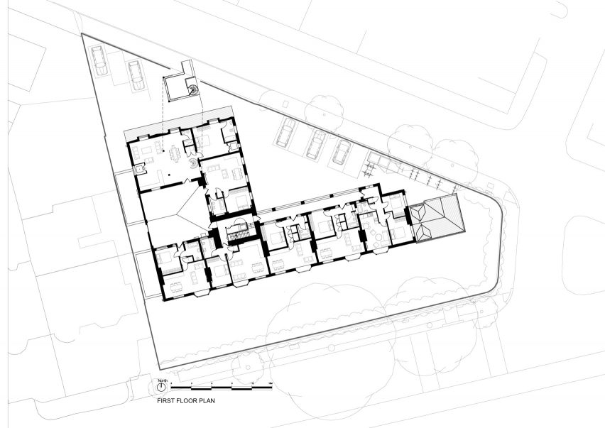 Plans for Belsize Fire Station converted into apartments by Tate Harmer, London