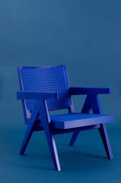 Streetwear version of Pierre Jeanneret's Chandigarh Easy Chair by Benjamin Fainlight