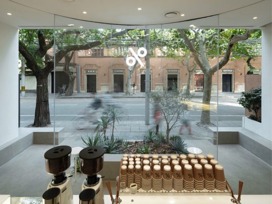 View out from % Arabica West by BLUE Architecture studio