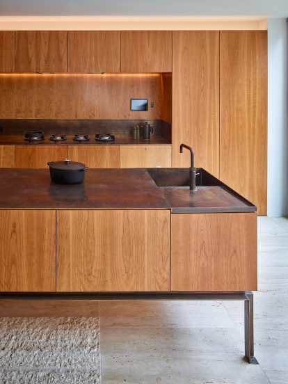 Amin Taha cherry wood and brass kitchen