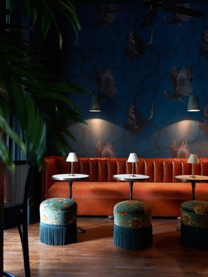 The bar inside The Chloe hotel in New Orleans