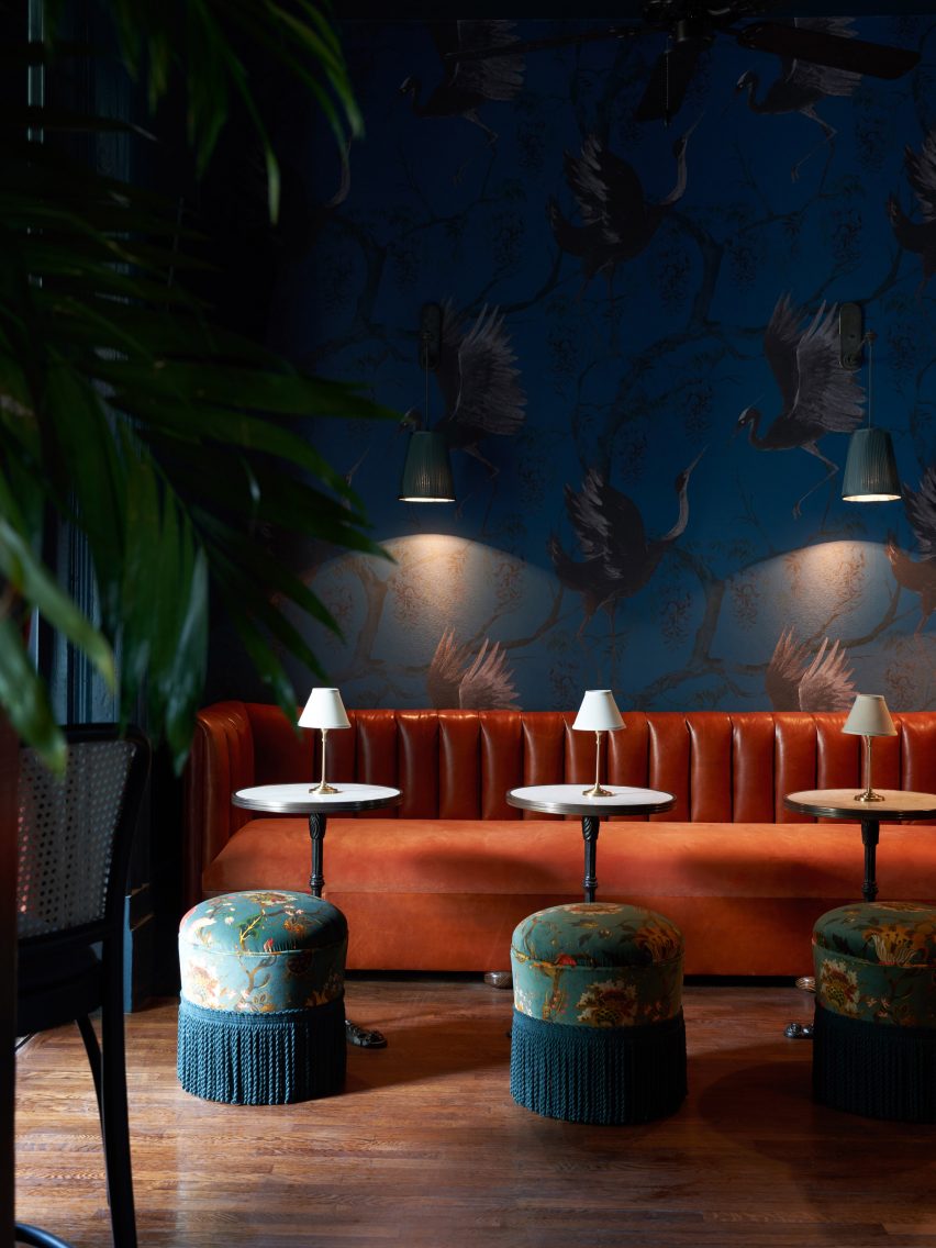 The bar inside The Chloe hotel in New Orleans