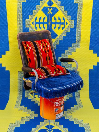 A Home Outside 10B Street chair from How to be at Rest installation by Christopher Benton