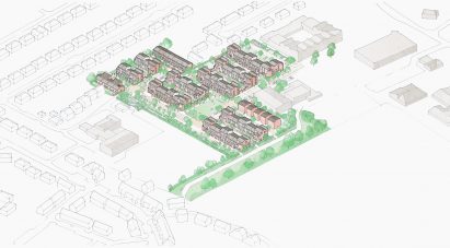 An aerial view of one of the sites of Mikhail Riches' Housing Delivery Programme for the City of York