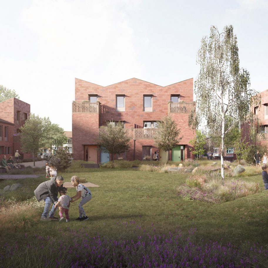 A visual from the gardens of a site in Mikhail Riches' Housing Delivery Programme in York