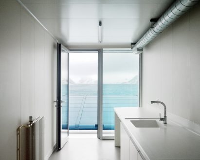 A view from inside the Comandante Ferraz Antarctic Station by Estúdio 41 in Antarctica