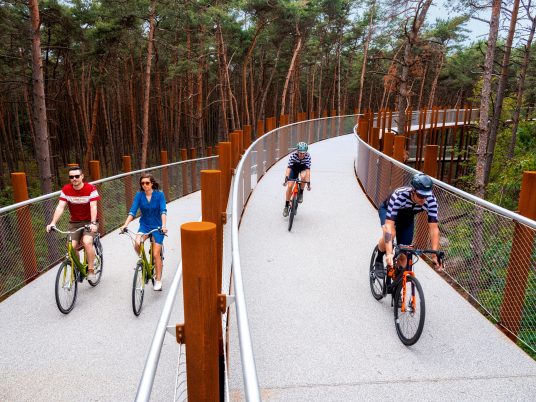 Raised cycling track