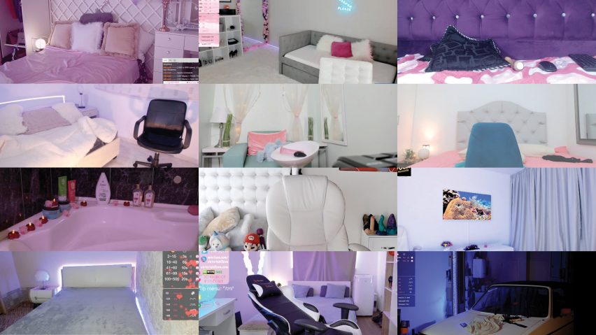 Cam girl backdrops catalogued as part of the Digital Muses project by Giorgio Gasco and Gianmaria Della Ratta