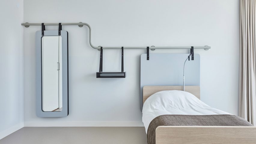 Bedroom in Domstate Zorghotel rehabilitation centre by by Van Eijk & Van der Lubbe, Utrecht