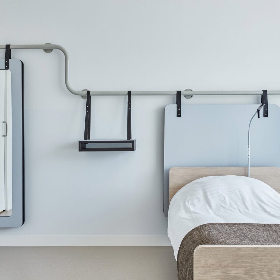 Bedroom in Domstate Zorghotel rehabilitation centre by by Van Eijk & Van der Lubbe, Utrecht