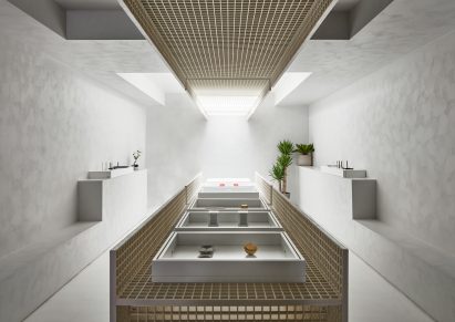 Edition X cannabis dispensary in Toronto has display counters made from industrial grating