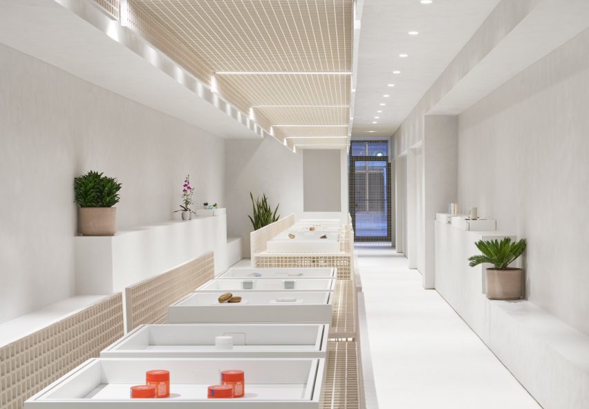 Edition X cannabis dispensary in Toronto has display counters made from industrial grating