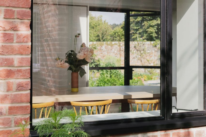 View through window at Farley Farmhouse by Emil Eve Architects