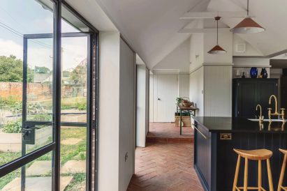 Steel-framed glazing in Farley Farmhouse by Emil Eve Architects