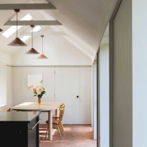 Dining room interior at Farley Farmhouse by Emil Eve Architects