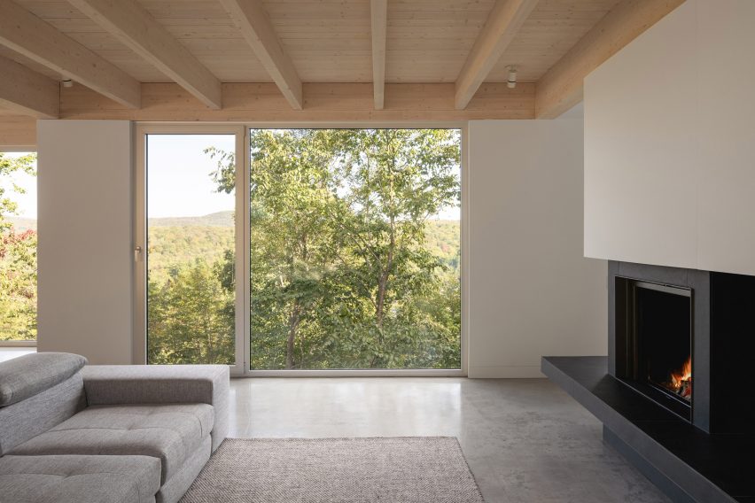 Lounge in Forest House I by Natalie Dionne Architecture