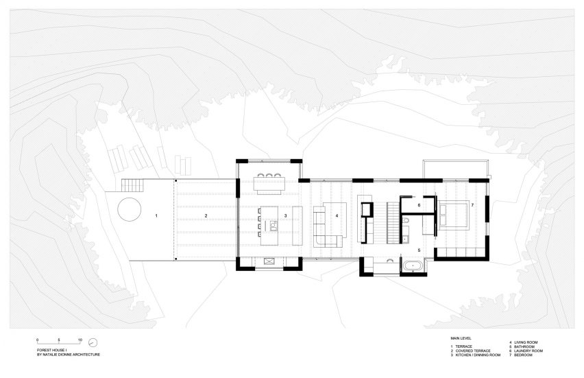 Upper floor plan of Forest House I by Natalie Dionne Architecture