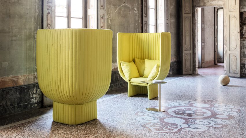 Ghisolfa sofa and chair designed by by Raffaella Mangiarotti for Italian brand IOC Project Partners