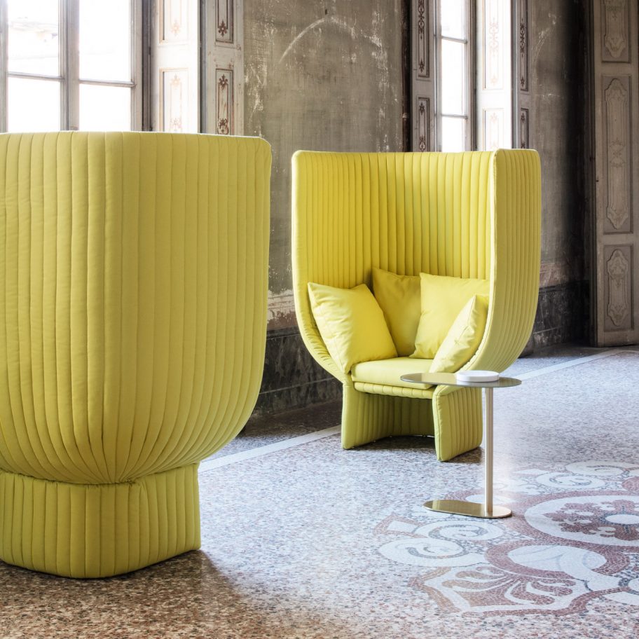 Ghisolfa sofa and chair designed by by Raffaella Mangiarotti for Italian brand IOC Project Partners