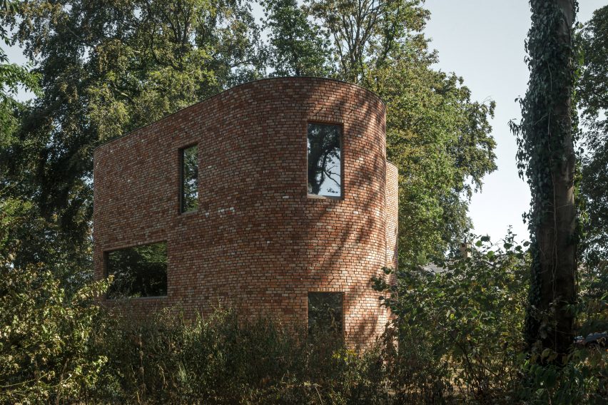 GjG House built of reclaimed bricks by BLAF Architecten in Ghent, Belgium