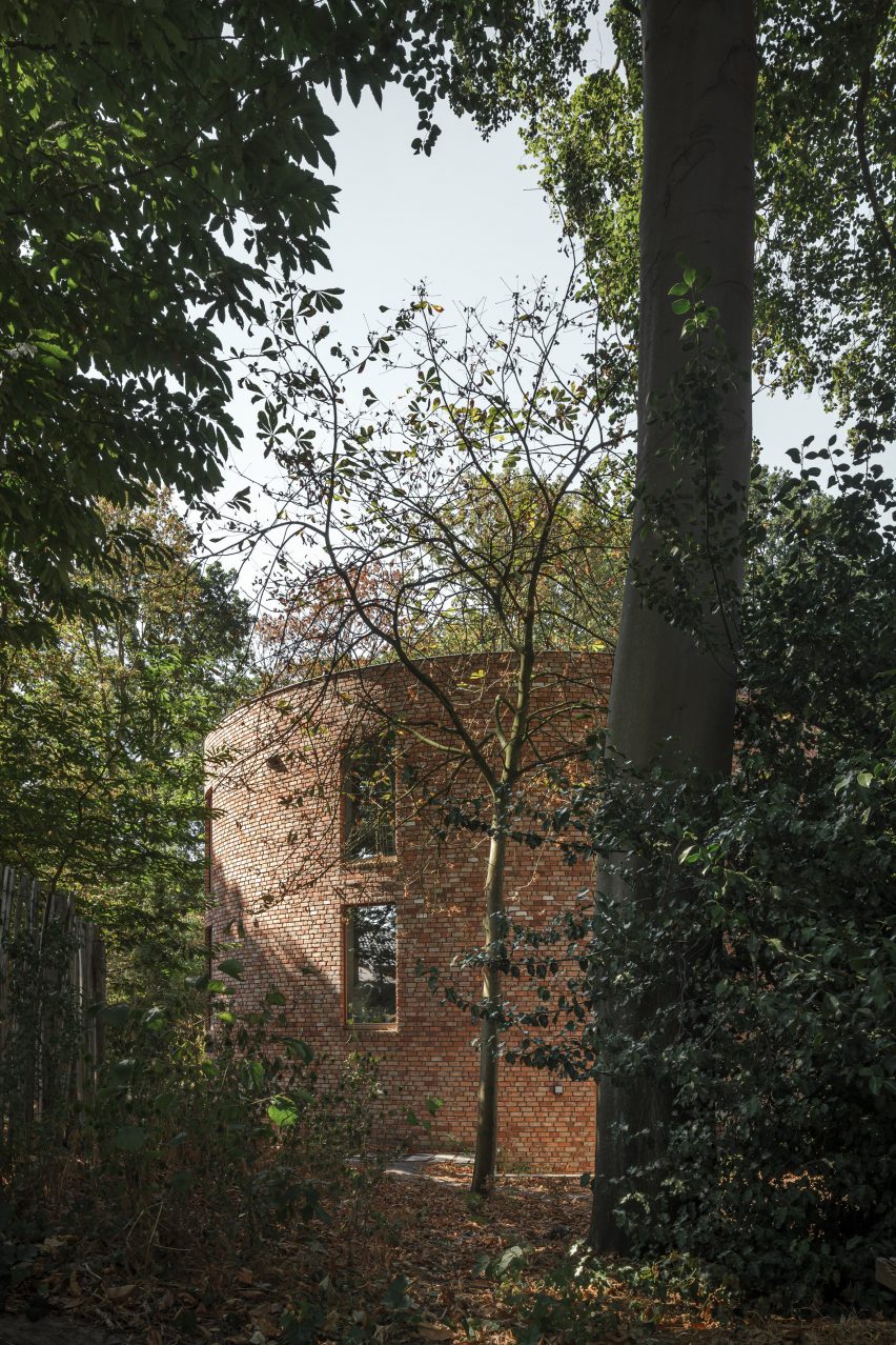 GjG House built of reclaimed bricks by BLAF Architecten in Ghent, Belgium