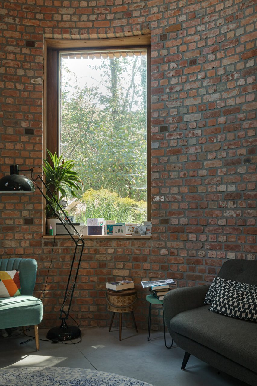 GjG House built of reclaimed bricks by BLAF Architecten in Ghent, Belgium
