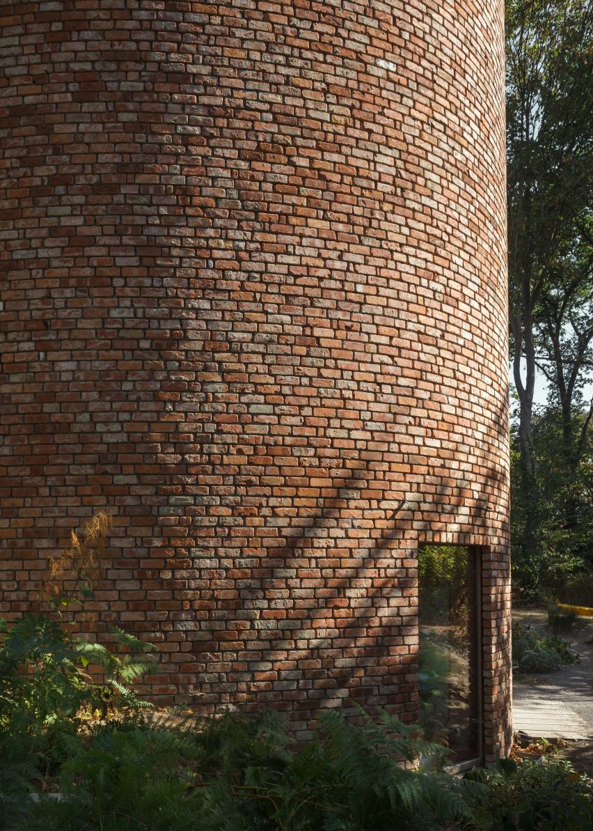 GjG House built of reclaimed bricks by BLAF Architecten in Ghent, Belgium