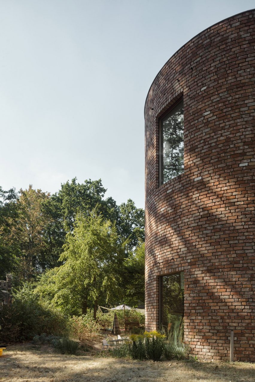 GjG House built of reclaimed bricks by BLAF Architecten in Ghent, Belgium