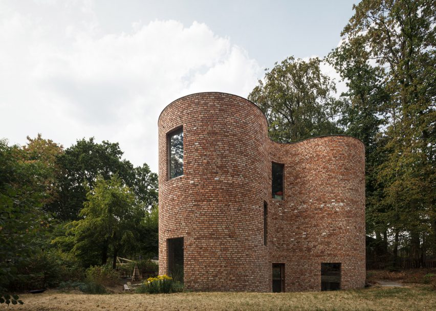 GjG House built of reclaimed bricks by BLAF Architecten in Ghent, Belgium