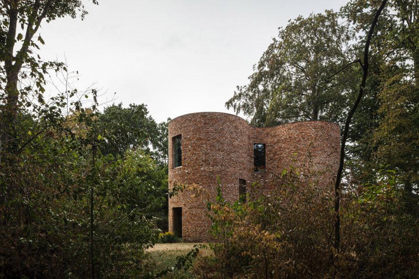 GjG House built of reclaimed bricks by BLAF Architecten in Ghent, Belgium