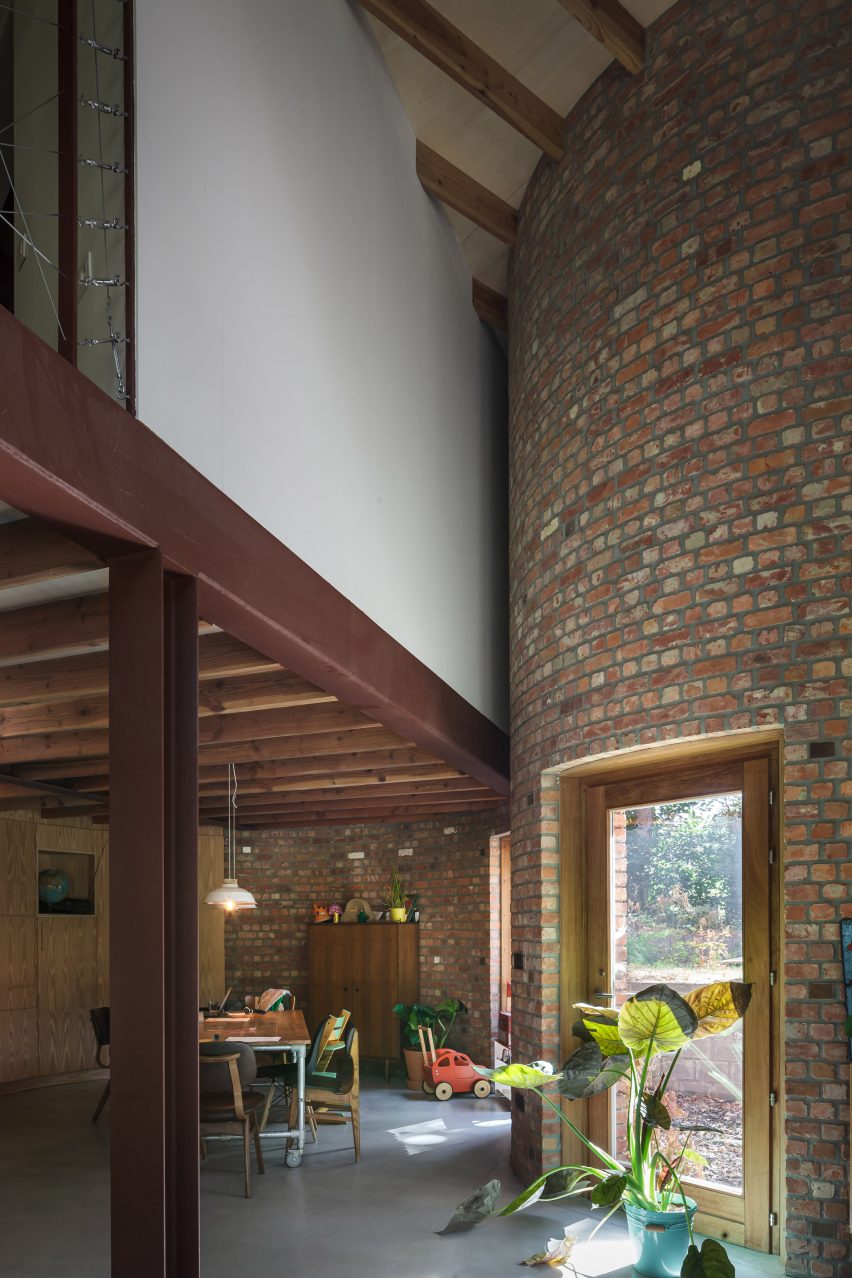 GjG House built of reclaimed bricks by BLAF Architecten in Ghent, Belgium