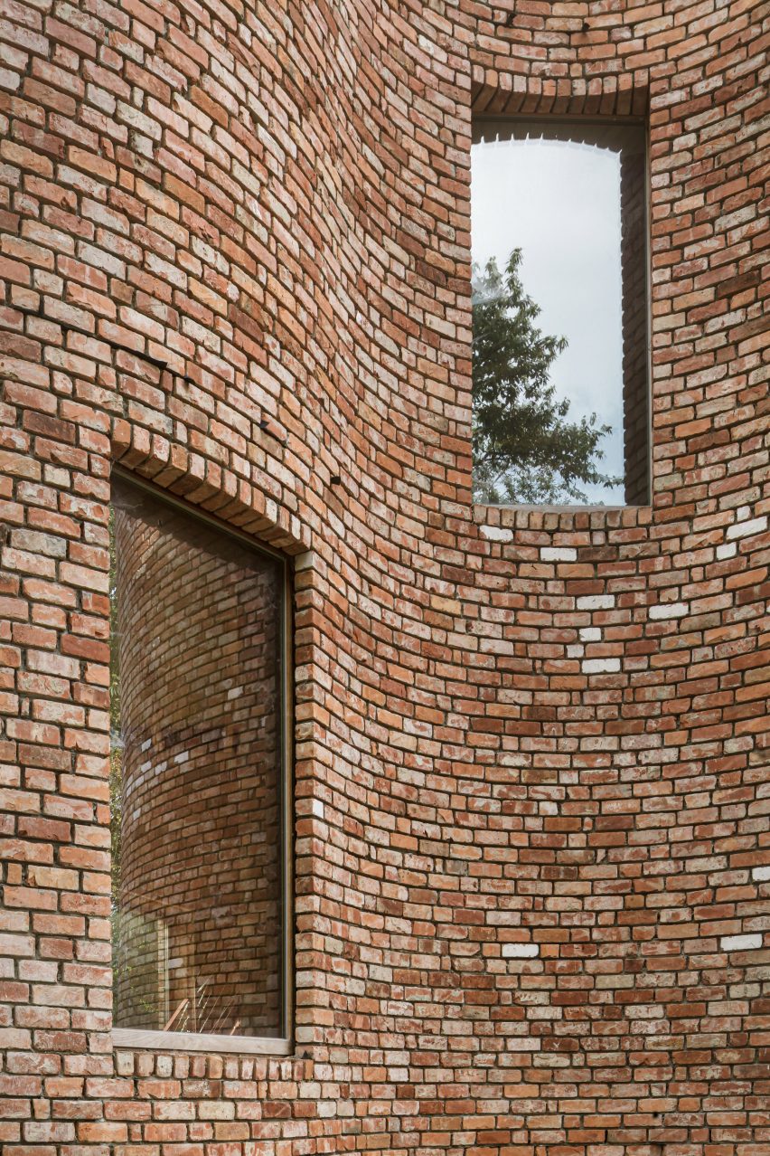 GjG House built of reclaimed bricks by BLAF Architecten in Ghent, Belgium
