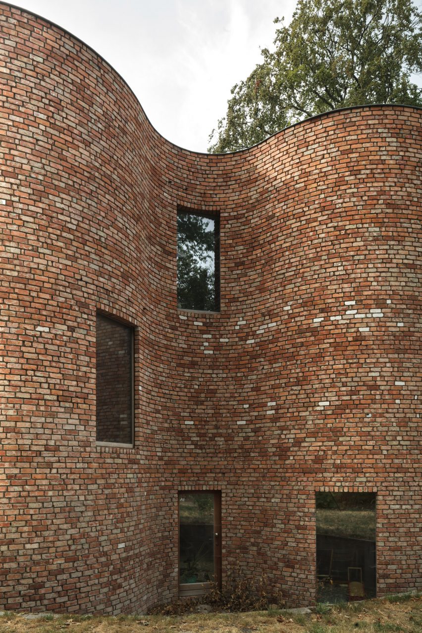 GjG House built of reclaimed bricks by BLAF Architecten in Ghent, Belgium