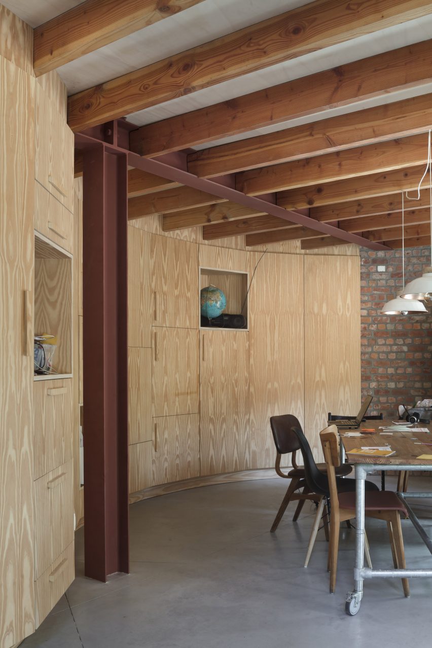 GjG House built of reclaimed bricks by BLAF Architecten in Ghent, Belgium