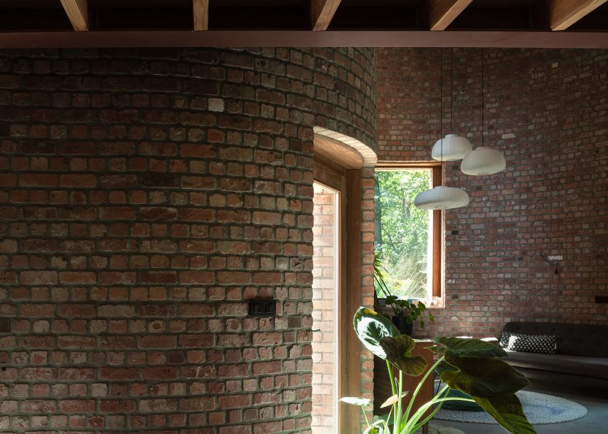 GjG House built of reclaimed bricks by BLAF Architecten in Ghent, Belgium