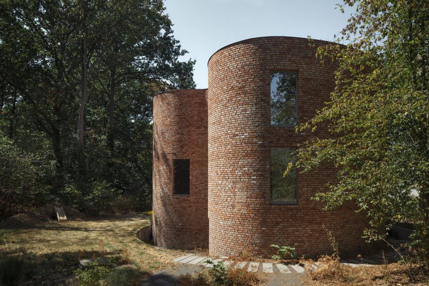 GjG House built of reclaimed bricks by BLAF Architecten in Ghent, Belgium
