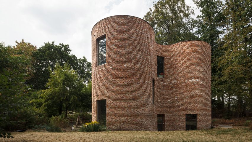 GjG House built of reclaimed bricks by BLAF Architecten in Ghent, Belgium